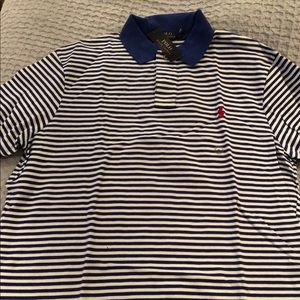 NWT Polo - Blue and white striped - XL